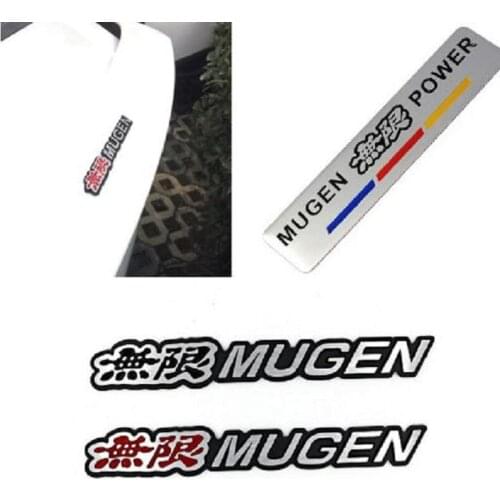 3D Aluminum Mugen Emblem Chrome Logo Rear Badge For Car Trunk Sticker for Honda Civic Accord CRV Fit Car-Styling