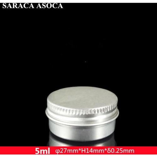 5ml Empty Refillable Aluminum Jars 5g Silver Metal Tin Cosmetic Container Crafts Packaging Cosmetic Aluminum Box 5320PCS/LOT