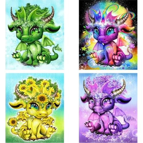 Diy 5d Full Diamond Painting Cartoon Embroidery Square Round Drill Rainbow Dragon Mosaic Furniture Cross Stitch Ornament Hobby