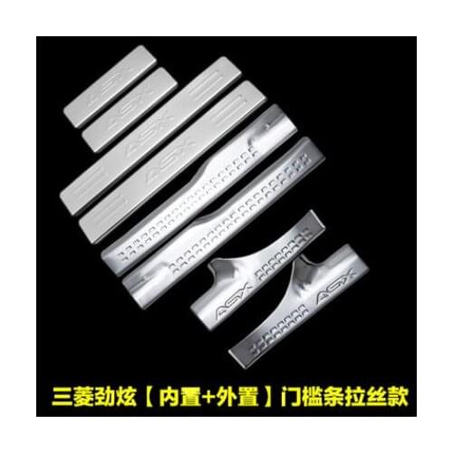 Free Shipping stainless steel scuff plate door sill 4-8pcs/set car accessories for Mitsubishi ASX 2011 2012 2013 2014 2015 2016