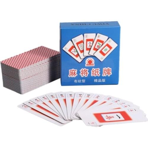 2021 New Chinese Mahjong Playing Paper Cards Travel Game Pokers Set Game Play Accessories