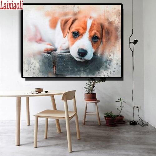 Jack russell 5D square round drill full diamond embroidery puppy crystal diamond painting mosaic diamond cute pet needlework