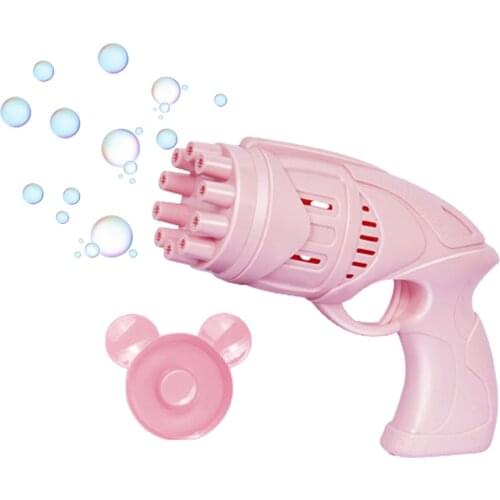 2-in-1 Electric Bubble Machine Bath Swimming Toys Gatling Bubble Gun Maker Automatic Soap Water Bubble Blowing Toy Gun