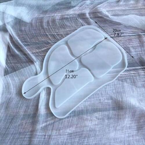 Crystal Epoxy Resin Mold Handle Tray Fruit Plate Silicone Mould DIY Crafts Tool LX9E