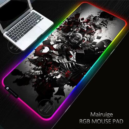Steins Gate Anime Girl LED Light Gaming Genshin Impact Laptop MousePad RGB Large XL Keyboard Non-Slip Rugs DeskMat Mousematforpc
