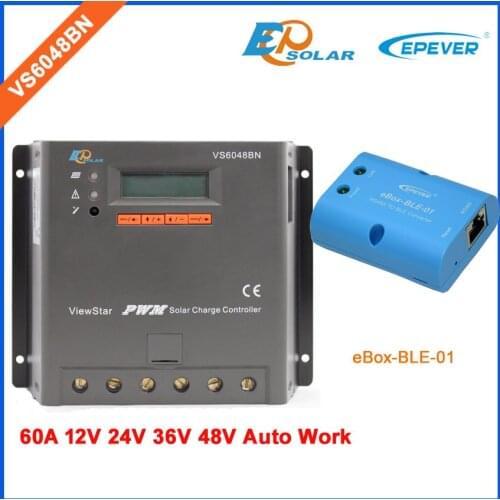 Controller for off grid tie system EPEVER Solar power bank regulator 60A VS6048BN bluetooth function eBOX ble 48V/36V/12V/24V