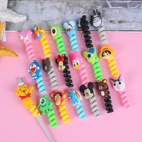 Cute Cartoon Cable Protector For iPhone4 4s 5 5s 6 6plus 6s 7 8 USB Charging Data Line Cord Protector Case Cable Winder Cover