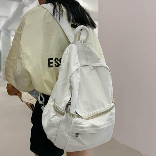 Fashion Girl Solid Solor College Backpack Women Travel Teenager Book Bag Ladies Harajuku Cute Bag Female Laptop Student Backpack