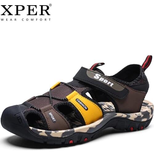 Summer Leisure Leather Sandals 2019 Men Casual Shoes Wear Comfort Brand Male Footwear Outdoors Beach Sandals #XP014