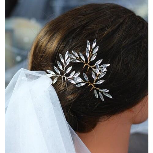 Vintage Gold Silver Rhinestones Three Hair Pins Set Wedding Classic Headwear Bride Evening party Hair Accessories for women