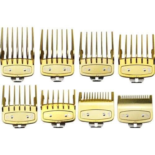 Mythus Metal Hair Clipper Guide Comb Set Barber Hair Clipper Limit Comb Cutting Attachment Universal Hair Clipper Guards In Gold