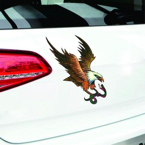 27cm*13cm Car Decal Flying Hawk Auto Truck Hood Side Eagle Usa Flag Sticker Easy Cleaning Maintenance And Easily Car Decal