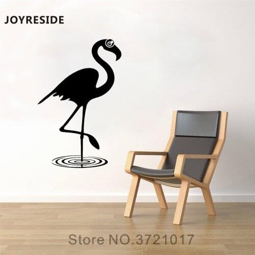 JOYRESIDE Bird Animals Wall Flamingo Decal Vinyl Sticker Decor Bedroom Living Room Interior Home Design Decorations Murals A341