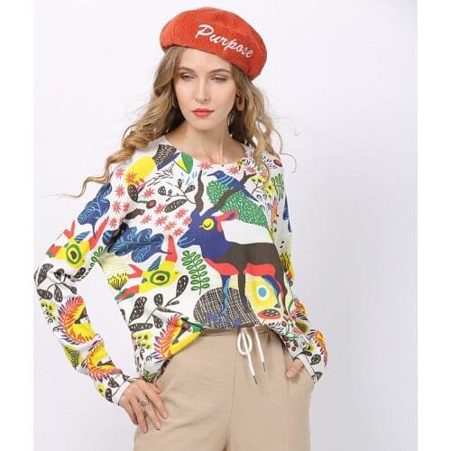 2020 Fashion Novel Animal Print Sweater For Women Winter Long Sweater Oversized Pullovers Casual Knitted Plus Size Jumper Top