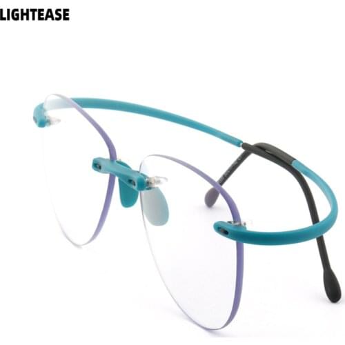 New Rimless Eyeglasses Frames Women Clear Face Glasses TR90 Frame Computer Glasses Anti Blue Light Eyewear Plain Mirror Glasses