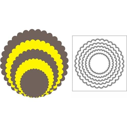 New Standard Nesting Scalloped Circles Craft Embossing Mold 2021 Metal Cutting Dies for DIY Decor Scrapbooking Album Card Making