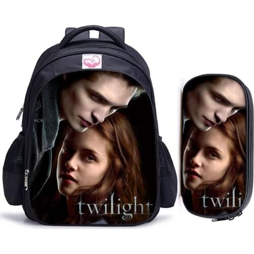 16 Inch Twilight Backpack for Teenage Girls Boys Book Bag Mochila Travel Bag Children School Backpacks
