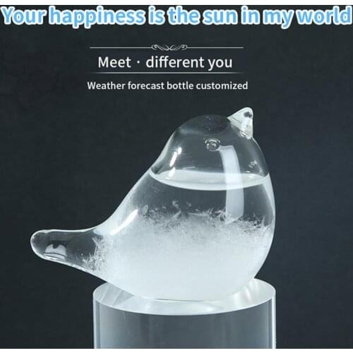 Crystal Weather Forecast Storm Bottle Glass Desktop Stylish Weather Station Predictor Monitor Barometer For Home Decor Gifts