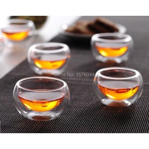 10PCS/LOT Heat-resistant Double wall glass Cups glass Mugs glassware vodka vacuum crystal skull 50ml G0061
