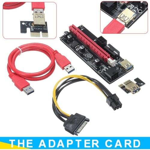 USB 3.0 Cable SATA Power Supply Cable PCI Express 1X to 16X Extender PCI-E Adapter For GPU Miner Mining