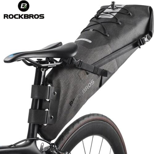 ROCKBROS Bike Bag Waterproof Reflective 10L Large Capacity Saddle Bag Cycling Foldable Tail Rear Bag MTB Road Trunk Bicycle Bag