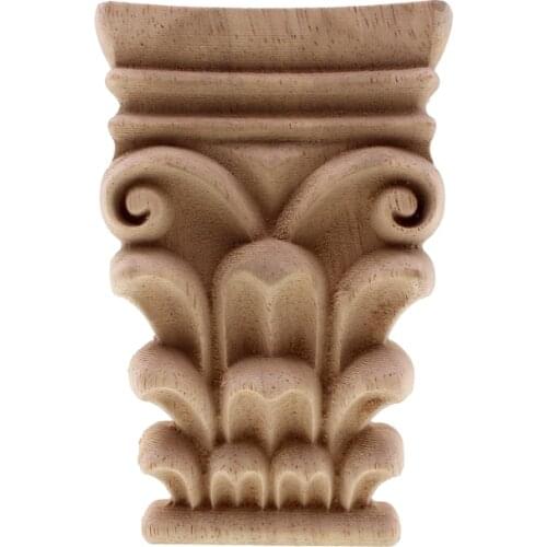 Vintage Elegant Applique Carved Frame Furniture Unpainted Multi-Patterns Christmas Wood Carvings Home Decoration Accessories