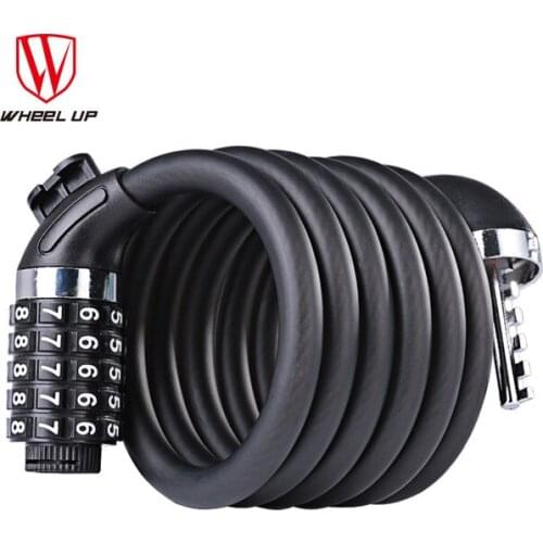 WHEEL UP 2018 Bicycle Password Code Lock Anti Theft Lock For MTB Road Bike Steel Wire Security Bike Lock 1.2m 1.5m 1.8m