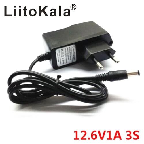 LiitoKala 12.6V 1A polymer lithium battery 18650 charger, 12.6V Power Adapter Charger 12.6V1A, full of lights change