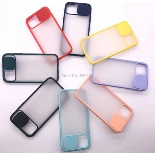 50pcs For iPhone 11 ProMax Slide Camera Lens Protection Phone Case For iPhone XR XS Max X SE2 8 7 6S Plus Matte Hard Cover