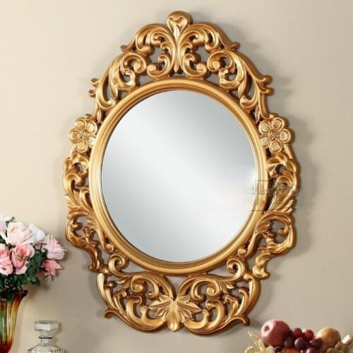 Makeup Mirror European Style Decorative Mirror Hallway Fireplace Background Wall Hanging Bathroom Vanity Mirror Bedroom Mirror
