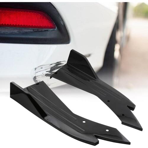 2pcs Car Rear Bumper Guard Lip Diffuser Splitter Universal Side Skirts PP Protect Corner Rear Shovel Decorative Protective Plate