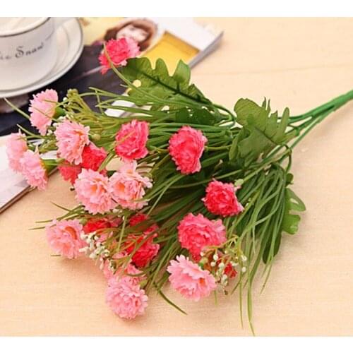 5 Bundles 35cm Artificial Silk Carnation Flowers For Wedding Party Home Office Hotel Decoration