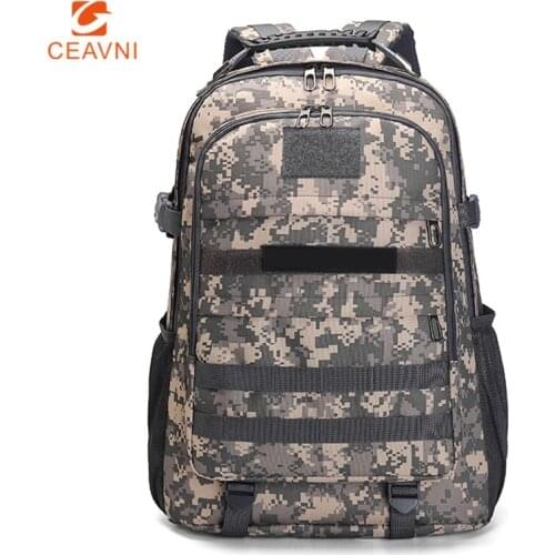 50L Tactical Backpacks Climbing Bags Outdoor USB Charging Mens Army Rucksack Camping Hiking Sports Travel Bag Military Backpack