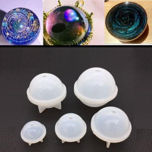 9Pcs Round Spherical Silicone Mold Jewelry Making DIY Ball Epoxy Resin Molds Kit