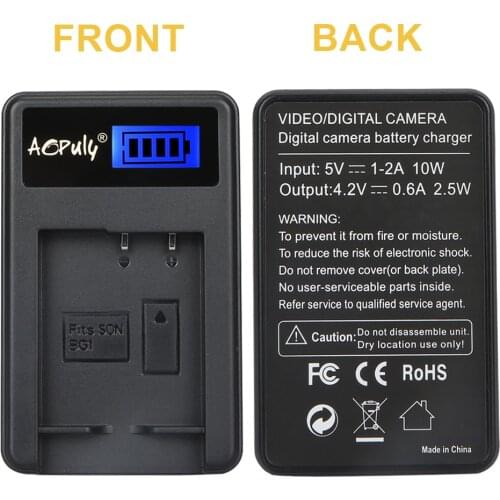 AOPULY 1x NP-BG1 NP BG1 battery + LCD USB battery Charger For SONY DSC-H20 DSC-H50 DSC-H70 DSC-H90 Camera Bateria NPBG1 NP FG1