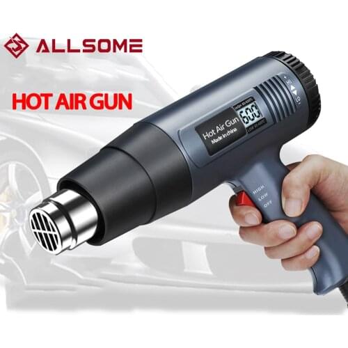 ALLSOME NEW 220V 2000W Advanced Hot Air Gun Temperatures Adjustable With Four Nozzles Electric Heat Gun Digital display