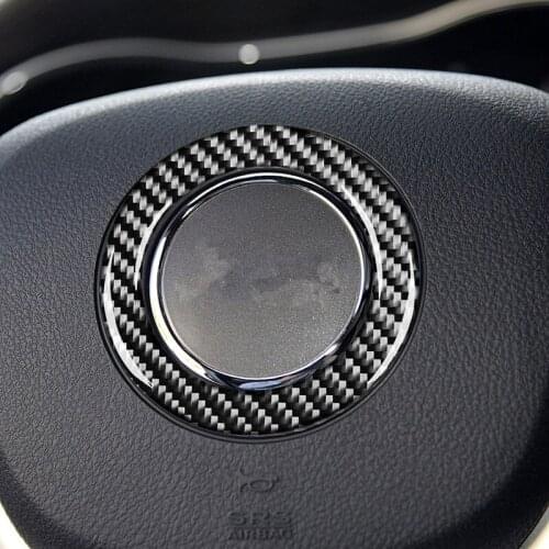 Genuine Carbon Fiber Car Steering Wheel Center Cover Trim Ring Sticker Fit For Jeep Grand Cherokee/Cherokee 2011-2021