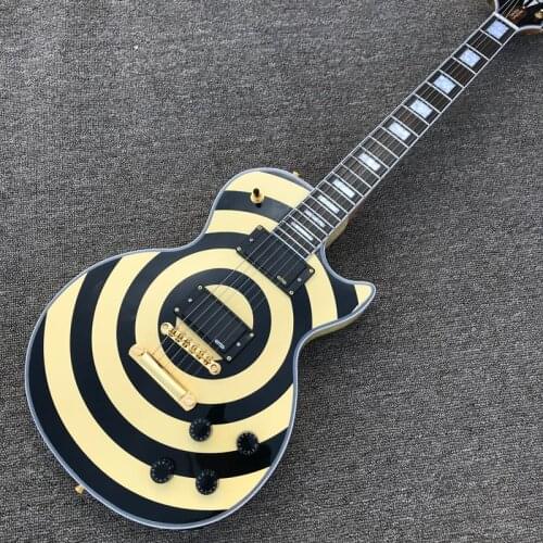 Free delivery, rosewood fingerboard, 22 grade silk guitar, yellow and black circle Electric guitar , high quality electric guita
