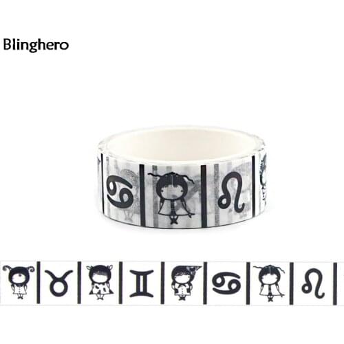 Blinghero 15mmX5m Twelve constellations Washi Tape Cartoon Masking Tape Cool Adhesive Tapes Fashion Decal Kids Gifts BH0272