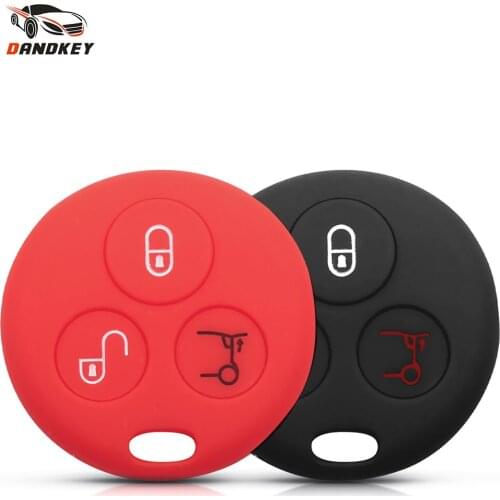 Dandkey 10pcs Silicone Key Case Remote Key Protector Cover For Mercedes Benz Smart City Roadster Fortwo Car Styling 3 Buttons