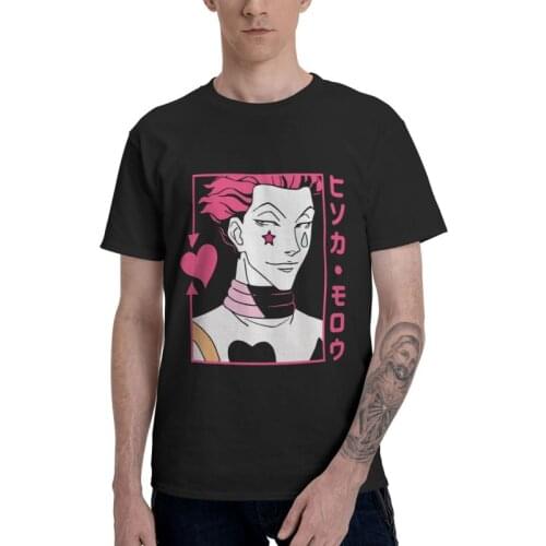 Hunter X Hunter Japanese Anime Tshirts Men Graphic Harajuku Tee Tops 100% Cotton T Shirt Short Sleeve Hisoka Morow HxH T-shirt