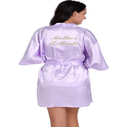 Wedding Mother of the Bride Robe Satin Rayon Bathrobe Nightgown For Women Kimono Sleepwear Solid plaid #4158