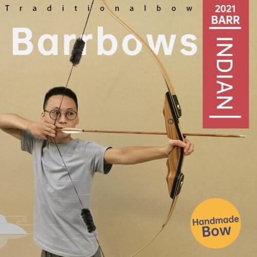 BARR INDIAN Traditional Recurve Bow with Handmade Limbs and Wood Riser 20-40lbs/Hunting Bow/High Arrow Speed Customized Bow