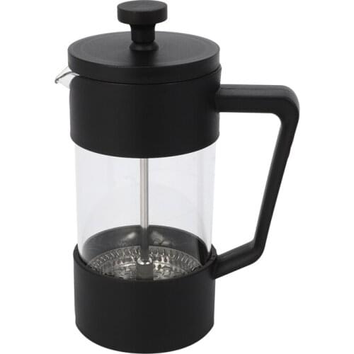 French Press Coffee & Tea Maker 12Oz, Thickened Borosilicate Glass Coffee Press Rust-Free and Dishwasher Safe,Black
