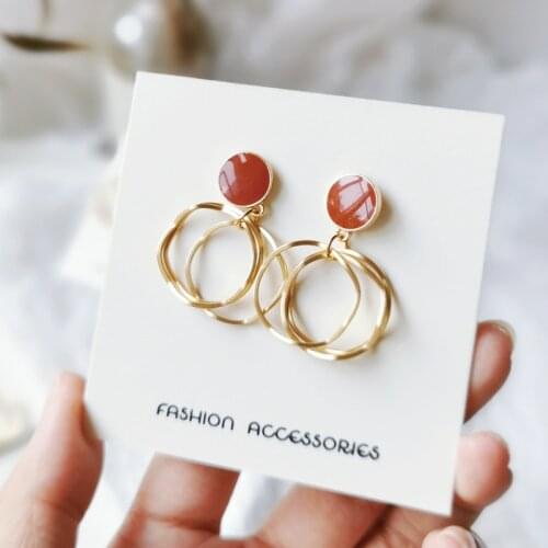 LATS Beautiful Oil Drop Earring Irregular Circle Retro Dangle Earrings for Women Fashion Earings Jewelry Accessories Girl Gift