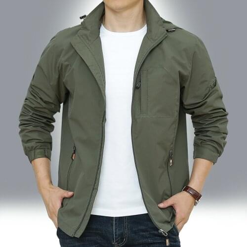 5XL Mens Waterproof Military Jacket Spring Autumn Casual Slim Breathable Hooded Coats Windbreaker Bomber Jackets Mens Clothing