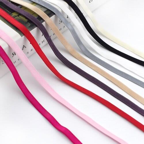 Meetee 21/44M 6mm Nylon Elastic Bands Bra Shoulder Strap for Underwear Belt Tape Lace Trim DIY Sewing Clothing Accessories EB041