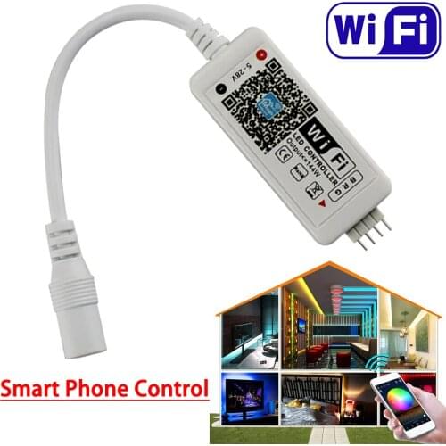 DC5-28V Mini WiFi Dimmable Controller Wireless Single Color LED Controllers For RGB 5050 LED Strip Light Celling Panel Light 1Pc
