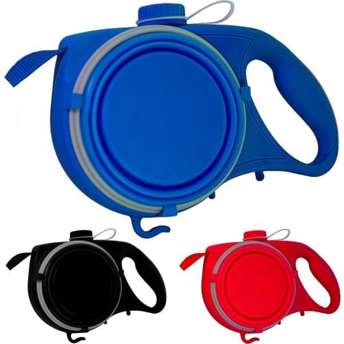 Multifunction Pet Dog Leash with Built-in Water Bottle Bowl Waste Bag Dispenser Outdoor Walking Running Traction Rope Pet Supply