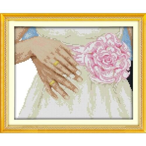 Wedding ring (1) cross stitch kit 18ct 14ct 11ct count printed canvas stitching embroidery DIY handmade needlework